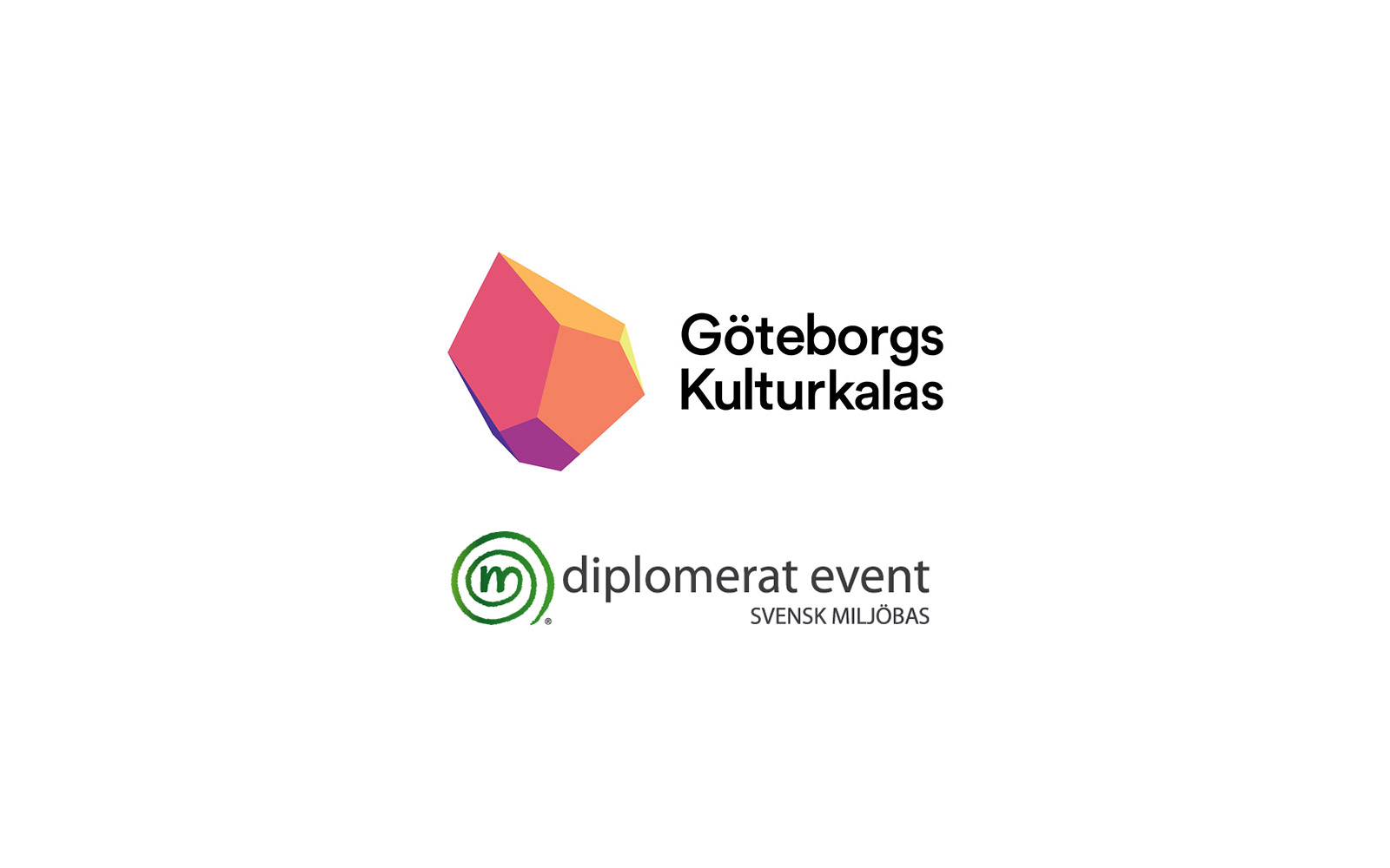 Logotyper för Göteborgs Kulturkalas och Diplomerat event, Svensk Miljöbas